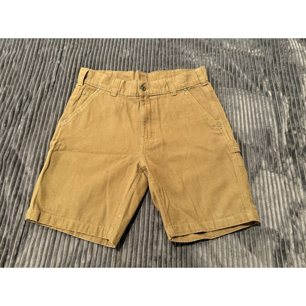 Work N Sport Carpenter Shorts Men's Size 34 Loose Fit khaki 100% cotton